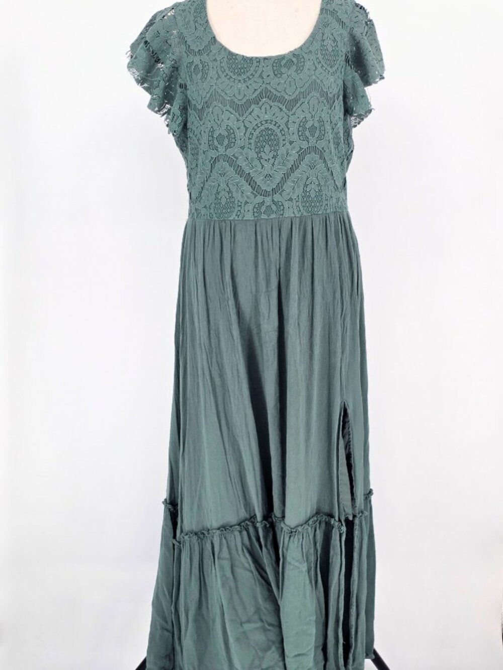 Joyfolie Macienne Lace Boho Maxi Dress Beach Sage Women's Size Large